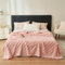 DOTBUY-SHOP Einfaches Plaid Flanell Decken, Jacquard Decke Flauschig, Fleecedecke - Sofadecke, Winterliche Wärme Decke, Waschbar Kuscheldeck (180x200cm,Koralle)