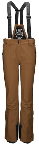 Killtec Laraka 35247-000 - Pantalones de esquí para Mujer (con Peto Desmontable y protección en los Bordes, Talla 40), Color marrón