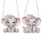 Starnearby 2 Stücke DIY Diamond Painting Tiere Anhänger mit Kette 5D Diamant Painting Fensterbilder Einseitig Diamant Malerei Kranz Set für Fenster Wand Und Eingang Decor (Elefant)