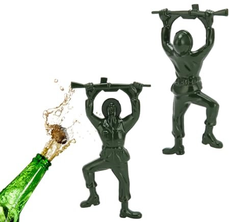 3D Army Man Flaschenöffner, 2 Stück, lustiger Flaschenöffner, Zinklegierung, Bierflaschenöffner, einzigartiger cooler Flaschenöffner, einfach zu öffnender Flaschenöffner für Bier