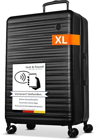 Cocoono Polycarbonat Koffer Groß 96 Liter Volumen - mit TSA Schloss, & Trolleys, Reisekoffer, Hartschalenkoffer, Trolley, Koffer XL, Reisekoffer Groß (Frozen Black, XL, 75cm)