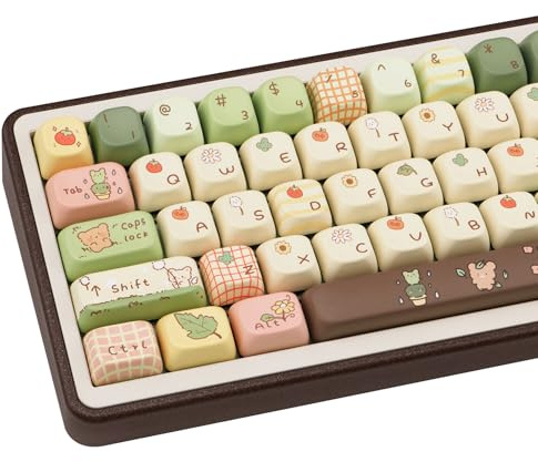 COOMICKEY Niedliche Tastenkappen, Dickes PBT-Tastenkappen, FOA-Profil, 149 Tasten, Tastatur-Tastenkappen, Farbstoff-Sublimation-Tastenkappen, kompatibel mit 60%, 75%, 96%, 100% Cherry Gateron MX