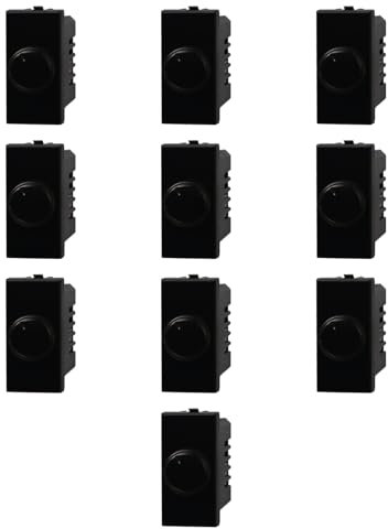 10x Dimmer, regolazione 100W-1000W, Moduli neri, nero, Compatibile Con BTicino Axolute, frutti, interruttori, pulsanti, deviatori, dimmer, sensori, PIR, buzzer, Per Placche originali e compatibili