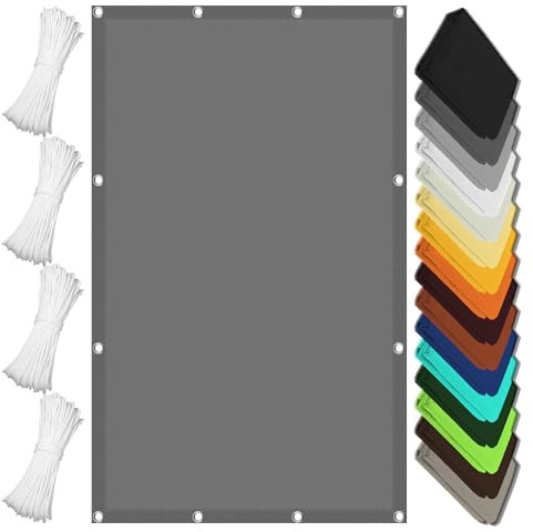 Tenda a Vela 1.3 x 1.3 m Protezione Solare UV 98% Parasole Impermeabile Rete Ombreggiante Antivento con Fune e Occhiellato per Giardino Balcone Terrazza, Grigio Chiaro
