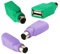 Vierone 4Pcs PS2 to USB Adapter Purple and Green PS2 Keyboard and Mouse Adapter PS/2 to USB Converter Male to Female Compact Portable Plug and Play