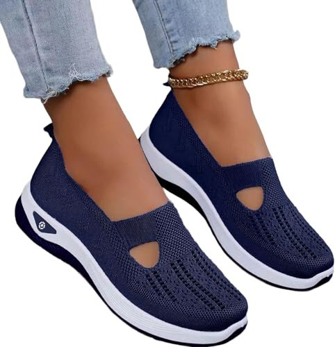 Bastwahl Chaussures Orthopédiques Femme - Basket de Marche Mode et Sport Respirant Confort Chic Enfiler Legere Running Tennis Gym Jogging Slip on Basquette Fitness Travail Course Outdoor Sneakers2