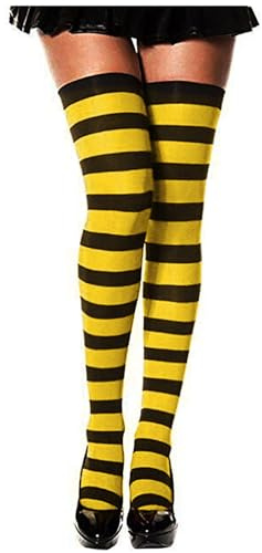 MESU Womens Thigh High Socks Over Knee Extra Long Stockings | Striped Design, Soft, Stretchy, for Cosplay, Daily Wear