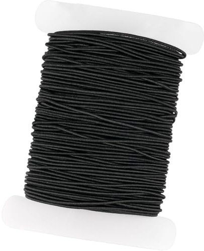LAJUP 1Pcs Filo Per Braccialetti 1Mm X 20M, Filo Elastico Per Braccialetti Resistente, Rotondo Cordoncino Per Collane Gioielli Fai Da Te Perline Artigianato Decorazioni, Nero