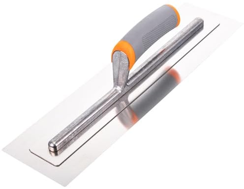 Toolty Ultra Flexible Plaster Finishing Trowel - Stainless Steel Finishing Hand Tool - with Soft Grip Handle - 16 inch