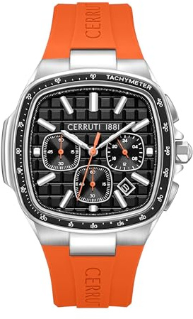 Cerruti 1881 - Chronographen Cerruti Casale - Quartz Uhrwerk - Gehäusebreite: 44 mm - Edelstahl - Orange - 3 ATM