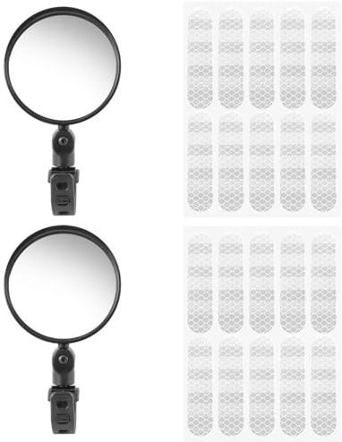 Espejos Retrovisores De 2 Piezas Y 2 Pegatinas Reflectantes, Espejos Convexos Giratorios Ajustables, Adecuados para Bicicletas Y Vehículos Eléctricos.