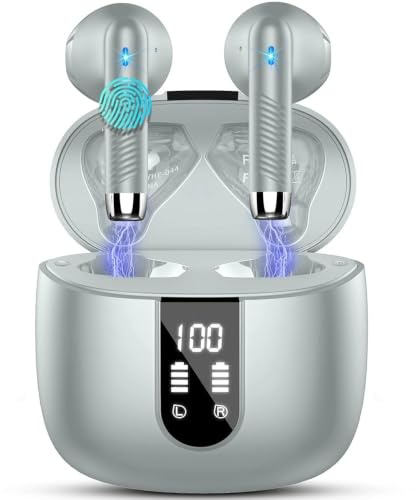 Drsaec Cuffie Bluetooth 5.4, 2026 Auricolari Bluetooth con 6D Stereo/6 ENC Mic,56Ore Cuffie Wireless In Ear Riduzione Rumore Cuffie Senza Fili IP7 Impermeabili Cuffiette per iOS/Android
