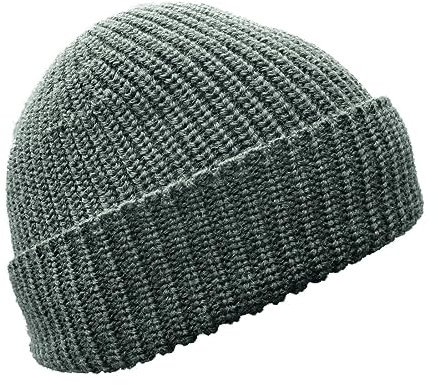 Blauer Peter - Strickmütze - Merino - Uni - 10 Farben, Farbe:Hellgraumeliert