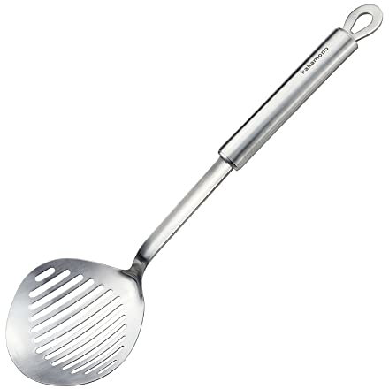Skimmer Slotted Spoon kitchamajigs Strainer Ladle Heavy Duty 304 Stainless Steel Metal Spatula - Skimmer Slotted Spoon, Cooking Spoon for KitchenSpoon for Kitchen 13in