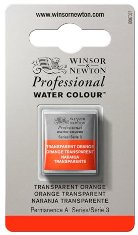 Winsor and Newton 0101650 Proffesional Water Colour, Half Pan Size, Transparent Orange, Pack of 3