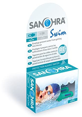 SANOHRA swim – Wiederverwendbare Ohrstöpsel zum Schwimmen & Baden | Für Erwachsene | Schutz vor Wassereintritt bei empfindlichen Ohren | made in Germany