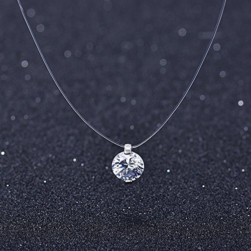 AdronQ Halskette 925 Silber Transparente Angelschnur Unsichtbare Kette