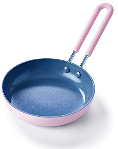 GreenPan Mini Healthy Ceramic Nonstick, 5 Round Egg Pan, PFAS-Free, Dishwasher Safe, Stay Cool Handle, Pink
