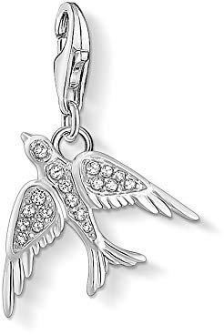 Thomas Sabo Charm-Anhänger, Sterlingsilber, Zirkonia, Vogel, Silber