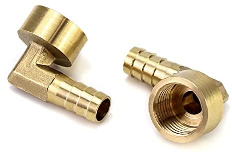 QWORK Raccord à ailettes en Laiton raccord coudé 90°, 12mm x G1/2, 2pcs