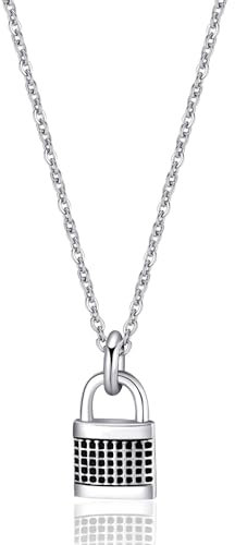 S'Agapõ Collana Uomo, Collana Girocollo in Acciaio con Simbolo Lucchetto | Collezione Charisma - SHS07