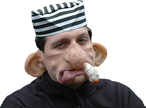 Sträfling Maske aus Latex - Partymaske Kalle Qualm - ideal für Halloween, Karneval & Motto-Party