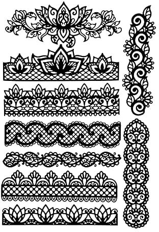 Ideen mit Herz Stanzschablonen, Lotus-Bordüren & Ornamente, 9 Stück