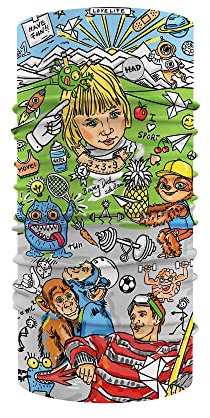 H.A.D.© Multifunktionstuch für Erwachsene, Polyester, Einheitsgröße (Beweg Dich Schlau, bunt)