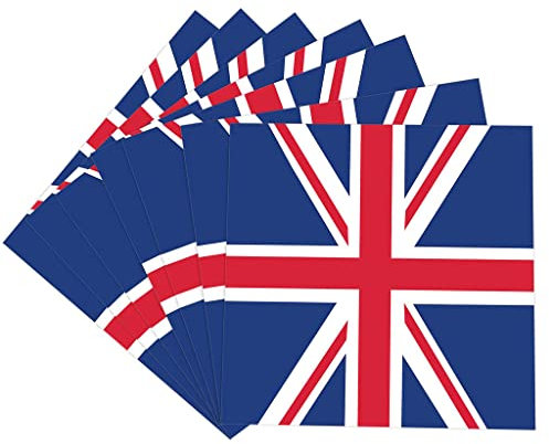 16 Stück Papierservietten mit Union Jack-Motiv, 16.5 cm, britische Flagge, britische Party-Dekoration, Geschirrzubehör für Queens Platinum Jubilee 2022 Dekorationen, Union Jack Partyzubehör