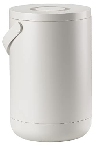 Zone Denmark Circular Abfalleimer – Eleganter Mülleimer Mit Klickdeckel Für Küche Oder Büro – Aus ABS Und Metall – 22L – 44 x 28 cm – Warmgrau