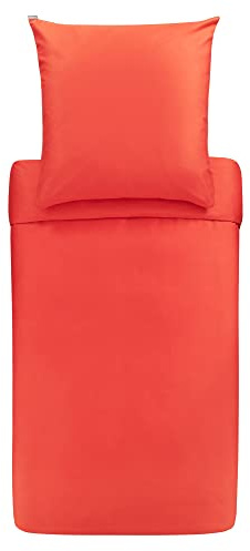 Bassetti Uni Bettwäsche aus 100% Baumwollsatin in der Farbe Tangerine 1191, Maße: 200X200 cm - 9324569