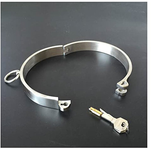 ROLOL Solide 304 Edelstahl Abschließbare Neck Kragen Restraint Fesseln Ring SM Für Frauen mann -Halsbänder (Color : Man)