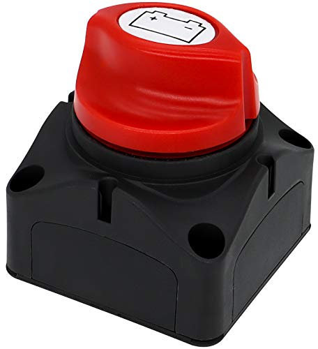 Battery Isolator, Master Power Cut Off Switch - 12V/24V/48V Battery On/Off Switch for Car, Marine, Truck, Boat, Van, Caravan, Automotive