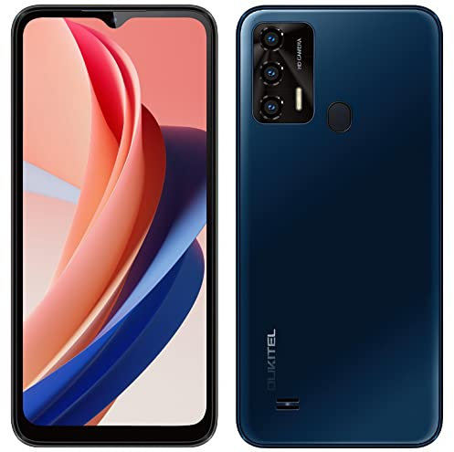 OUKITEL Android 12 Smartphone ohne Vertrag C31 PRO, 4GB+64GB, DUAL SIM+SD (3 Kartensteckplatz), Helio P22 Qcta-Core Günstiges Handy, 5150mAh Akku, 6,52’’ HD+, 5MP+13MP Kamera, Fingerabdruck Blau