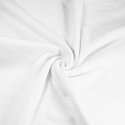 FabricLA Ultraweicher Polar-Fleece-Stoff, 91,4 x 152,4 cm, leicht, warm und gemütlich, ideal für Überwurfdecken, Kissenbezüge, Schlafanzughosen, perfekt für DIY-Projekte, einfarbig, Weiß