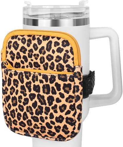 wuaerdy Water Bottle Pouch for Stanley Accessories, Water Bottle Bag w/Phone Pocket for Stanley Tumbler Quencher Adventure 40oz, Workout Water Bottle Bag Running Pack for Women Men...