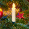 20 kabellose Flammeneffekt LED-Weihnachtsbaumkerzen mit 3D-Flamme in Wachsoptik mit Tropfen | flackernd | 2 farbige real Flame LED | Timer | moderne Weihnachtsbaumbeleuchtung