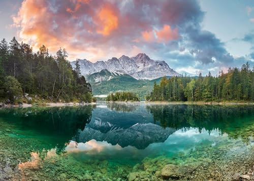 Ravensburger Zugspitze at the Eibsee Germany 1000 Piece Jigsaw Puzzle for Kids Age 12+