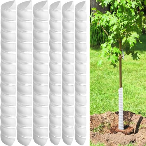 KAHEIGN 6Pcs Plant and Tree Trunk Protectors, 2 Size 40CM Plastic Spiral Tree Guard Expandable Nursery Tree Bark Protector for Protect Saplings Plants from Deer Rabbit Cats Rodents Mowers