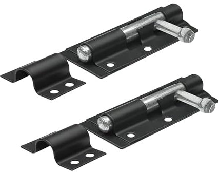 Primes DIY 4 PCS Heavy Duty Tower Bolt with Screws Black (10), Door Lock Bolt, Strong Black Coated Door Barrel Bolt, Durable Slide Bolt for Increasing Security on Garden Gates & Shed Doors Pack of 2