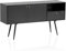FineBuy Sideboard 140x75x40 cm Kommode Schwarz mit Eiche-Dekor Zeitlos, Hoher Kommodenschrank, Standschrank Wohnzimmer mit 2 Türen und Schublade, Anrichte mit offenem Fach