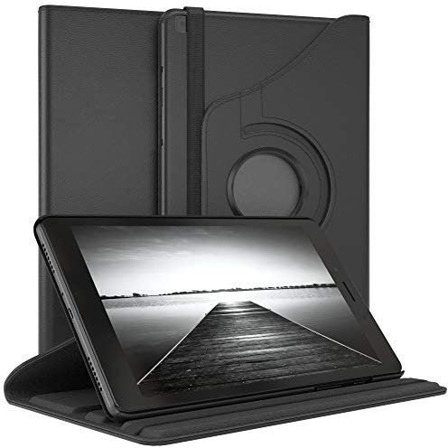 EAZY CASE - Custodia per Samsung Galaxy Tab A 8.0 (2019) tablet Cover protettiva Smart Cover Supporto rotante Astuccio pieghevole 360° girevole con funzione stand Similpelle Nero