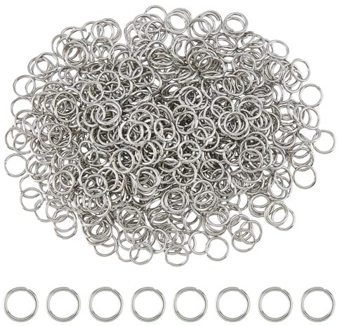 DICOSMETIC 1000 Stück 8mm Jump Ringe Edelstahl Spaltringe Metall Biegeringe O Ringe Verbinder Edelstahl Springringe Offenem Biegering für Halsketten Armband DIY Schmuckherstellung