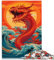 Jeu de Puzzle Dragon Chinois géant pour Adultes, 1000 pièces, Puzzle en Bois, Jeu Familial, Anti-Stress, défi Difficile, 1000 pièces (50 x 75 cm)