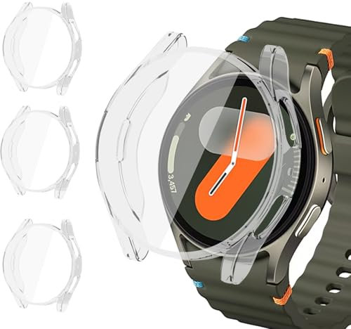 Hülle für Samsung Galaxy Watch 7 Schutzhülle 44mm, 3 Stück Weiche TPU Case Ersatzabdeckung für Samsung Galaxy Watch 7 Hülle 44mm Damen Herren, Galaxys Watchs 7 Zubehör, Smartwatch 7 Schutzhülle Schutz
