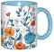 UUYHHGB Ceramic Mug 11 Oz Classic Colored Fun Printed Stylish Coffee Mugs with Gift-Box Packaging for Home Office Decor, Microwave Safe, Turquoise Teal Floral