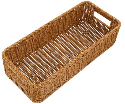 HOLIDYOYO Panier De Rangement Imitation Rotin Pour Couverts Organisateur De Cuisine Multifonctionnel Pour Ustensiles