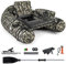 GOPLUS Bellyboat, Belly Boat bis 150 kg belastbar, aufblasbares Schlauchboot zum Angeln mit Paddel, Pumpe, Fischlineal & 2 Schultergurten, 146 x 109 x 44 cm, Camouflage