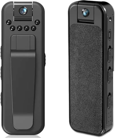 GOMETY Mini fotocamera portatile Wi-Fi 1080P, piccola telecamera di sorveglianza Bodycam con obiettivo girevole a 180°, mini telecamera di sicurezza per il monitoraggio interno, all'aperto,