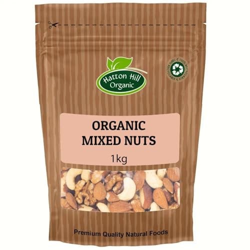 Organic Mixed Nuts 1kg - Raw & Unsalted by Hatton Hill Organic (Brazilnuts, Cashews, Walnuts & Almonds)